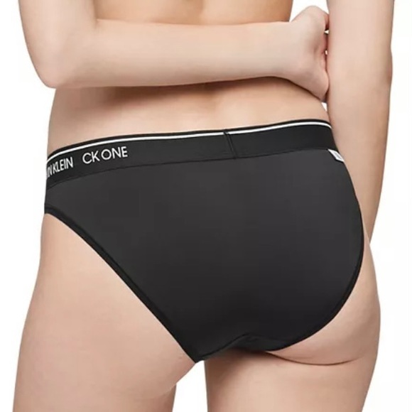 Calvin Klein CK One Micro Microfiber Bikini Panty Black Logo Waistband Small $20 - Picture 5 of 15